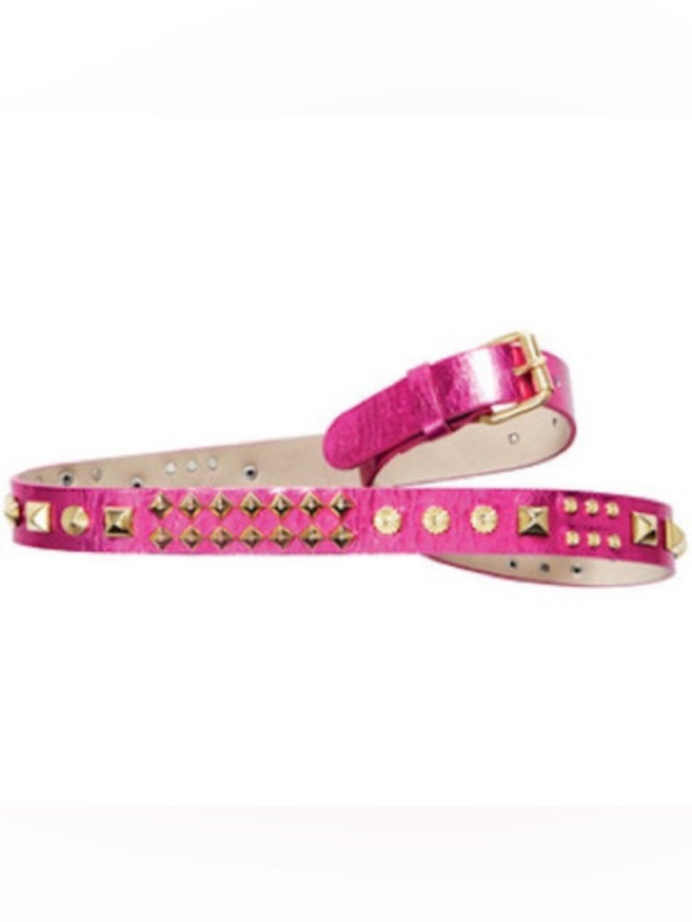 Matthew Williamson for H&M Hot Pink Studded Belt with Gold Hardware